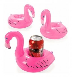 12 Unidades - Porta Copo Inflvel Flamingo