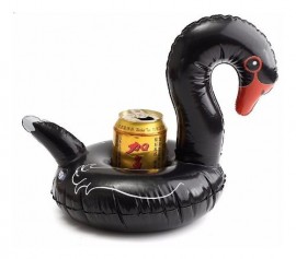 Porta Copo Inflvel Grande - Cisne Negro - Boia Black Swan