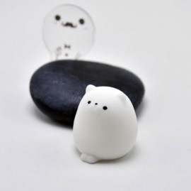 02 Squishy Bichinhos Anti Stress Gatinho + Porquinho