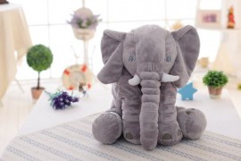 Elefante De Pelcia Cinza Elefantinho 40cm